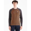 画像3: MOON Men’s Striped LS Technical Long Sleeve Shirt Charcoal/Orange  ムーン ストライプ ボーダー テクニカル 長袖シャツ 黒/オレンジ (3)