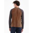 画像4: MOON Men’s Striped LS Technical Long Sleeve Shirt Charcoal/Orange  ムーン ストライプ ボーダー テクニカル 長袖シャツ 黒/オレンジ (4)