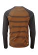 画像2: MOON Men’s Striped LS Technical Long Sleeve Shirt Charcoal/Orange  ムーン ストライプ ボーダー テクニカル 長袖シャツ 黒/オレンジ (2)