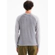 画像5: MOON Men’s Striped LS Technical Long Sleeve Shirt Grey Marl/Indigo  ムーン ストライプ ボーダー テクニカル 長袖シャツ グレー (5)