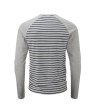 画像2: MOON Men’s Striped LS Technical Long Sleeve Shirt Grey Marl/Indigo  ムーン ストライプ ボーダー テクニカル 長袖シャツ グレー (2)