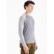 画像4: MOON Men’s Striped LS Technical Long Sleeve Shirt Grey Marl/Indigo  ムーン ストライプ ボーダー テクニカル 長袖シャツ グレー (4)