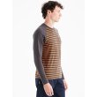 画像5: MOON Men’s Striped LS Technical Long Sleeve Shirt Charcoal/Orange  ムーン ストライプ ボーダー テクニカル 長袖シャツ 黒/オレンジ (5)